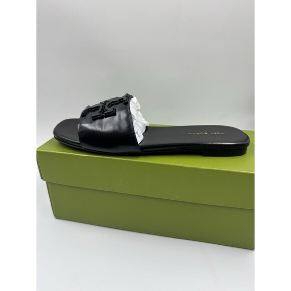 Tory Burch INES Classic Single-Band Goat Leather Slide (Perfect Black) Size 6 - Picture 9 of 16